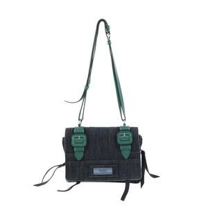 PRADA Denim Hobo Bag Blue Green
